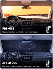 مظلة واقية من الشمس للزجاج الامامي للسيارة من اوميكر - غطاء للزجاج الامامي قابل للطي، حماية من العزل الحراري، 5 طبقات طلاء...