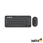 Logitech Pebble 2 Combo, Wireless Keyboard and Mouse, Quiet and Portable, Customisable, Logi Bolt, Bluetooth, Easy-Switch for Windows, macOS, iPadOS, Chrome, ARA Layout - Graphite